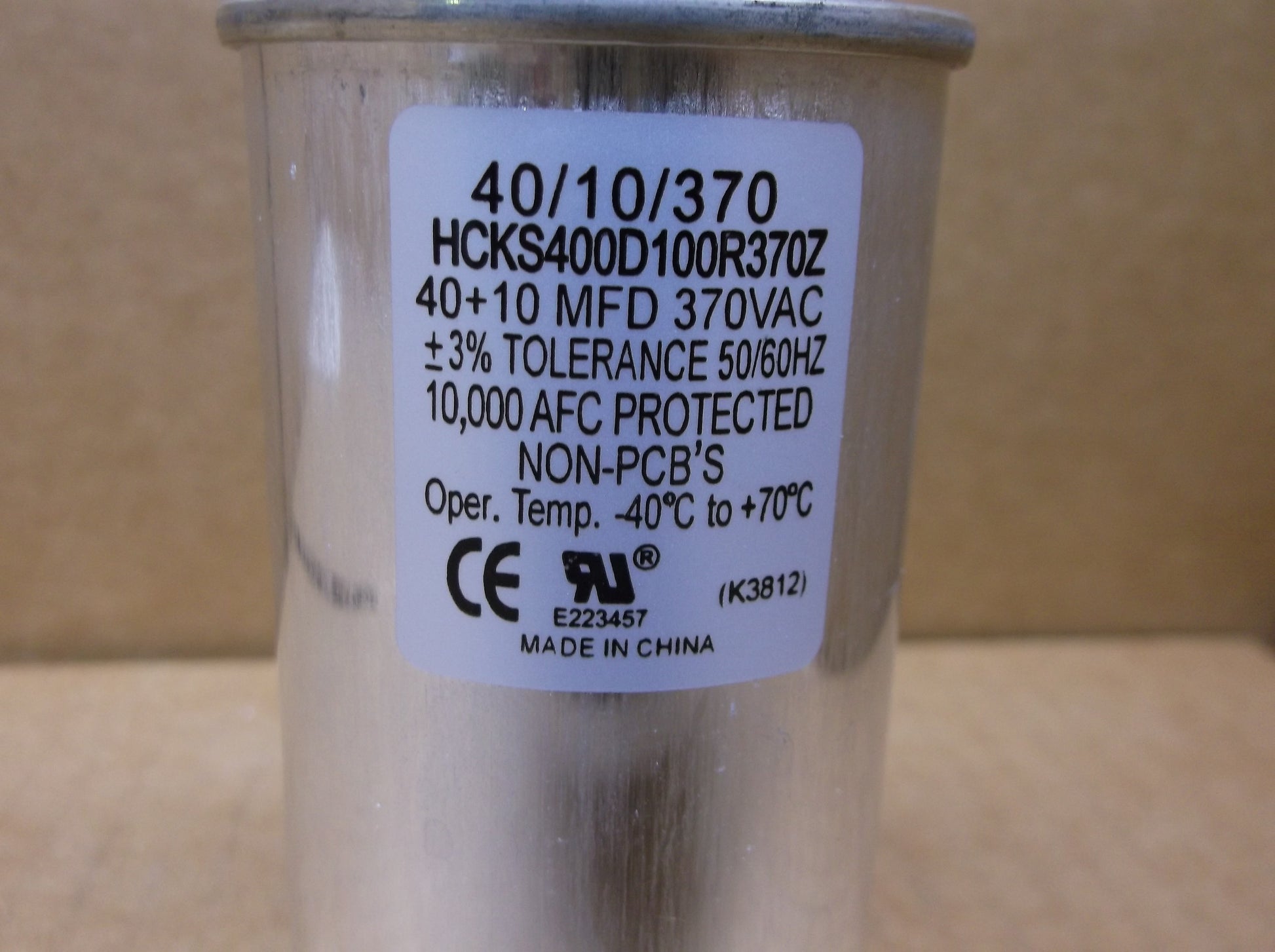 40+10 MFD X 370 VAC ROUND DUAL RUN CAPACITOR