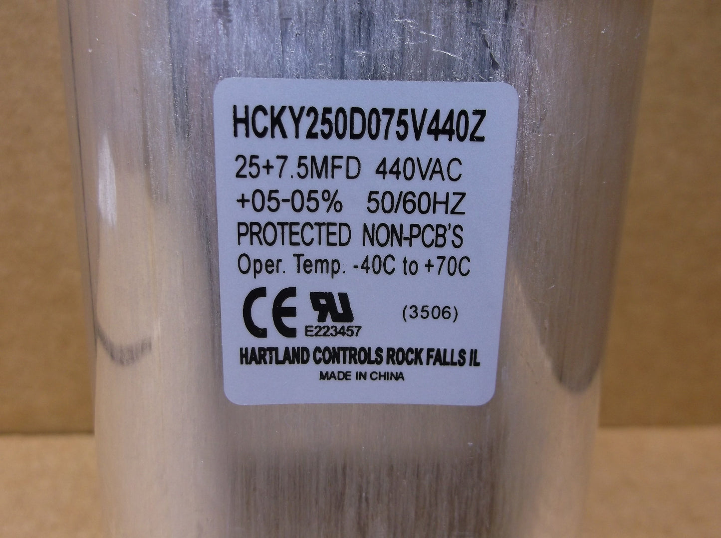 25+7.5 MFD X 440 VAC OVAL  DUAL RUN CAPACITOR