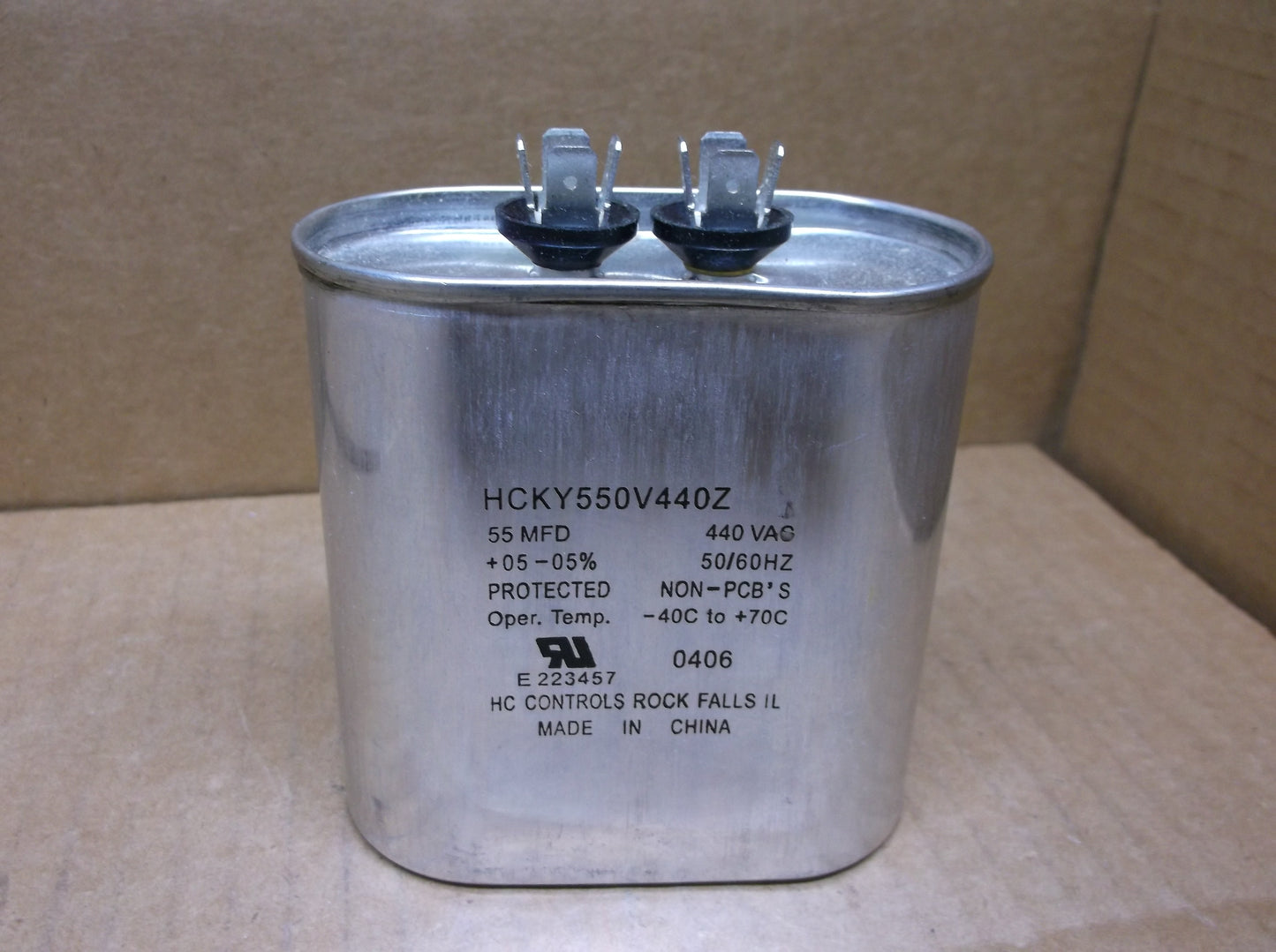 55 MFD X 440 VAC OVAL RUN CAPACITOR