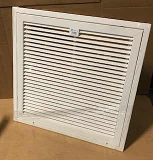 20" X 20" WHITE STEEL FIXED BAR HORIZONTAL FILTER GRILLE