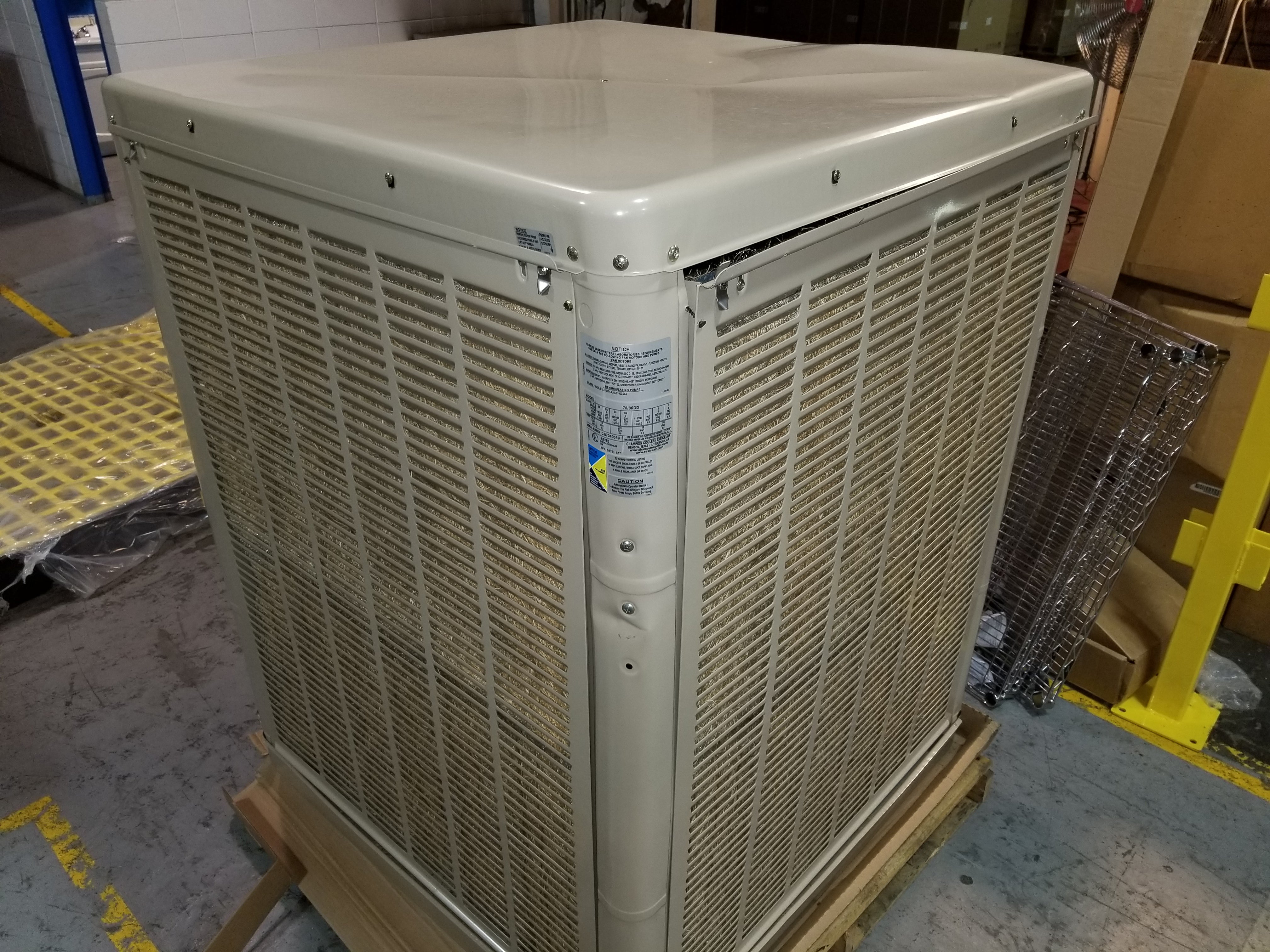 DUCTED EVAPORATIVE COOLER (LESS MOTOR)115 VOLTS, CFM 7500-8500 ...