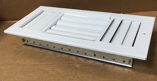 6" X 14" WHITE STEEL SINGLE DEFLECTION 4-WAY SUPPLY REGISTER/W OPPOSED-BLADE DAMPER