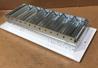 6" X 14" WHITE STEEL SINGLE DEFLECTION 4-WAY SUPPLY REGISTER/W OPPOSED-BLADE DAMPER