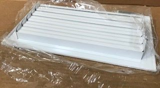 6" X 12" WHITE STEEL 2-WAY CURVED BLADE SIDEWALL REGISTER/W MULTI-LOUVER DAMPER