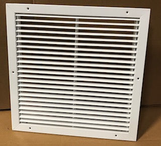 18" X 18" WHITE STEEL LAY-IN STATIONARY BAR HORIZONTAL RETURN GRILLE