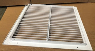 18" X 18" WHITE STEEL LAY-IN STATIONARY BAR HORIZONTAL RETURN GRILLE