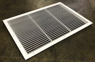 20" X 30" WHITE STEEL LAY-IN STATIONARY BAR HORIZONTAL RETURN GRILLE