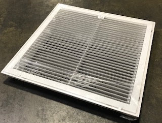 24" X 24" WHITE STEEL FIXED BAR HORIZONTAL FILTER GRILLE