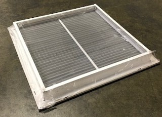 24" X 24" WHITE STEEL FIXED BAR HORIZONTAL FILTER GRILLE