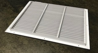 20" X 25" WHITE STEEL LAY-IN STATIONARY BAR HORIZONTAL RETURN GRILLE