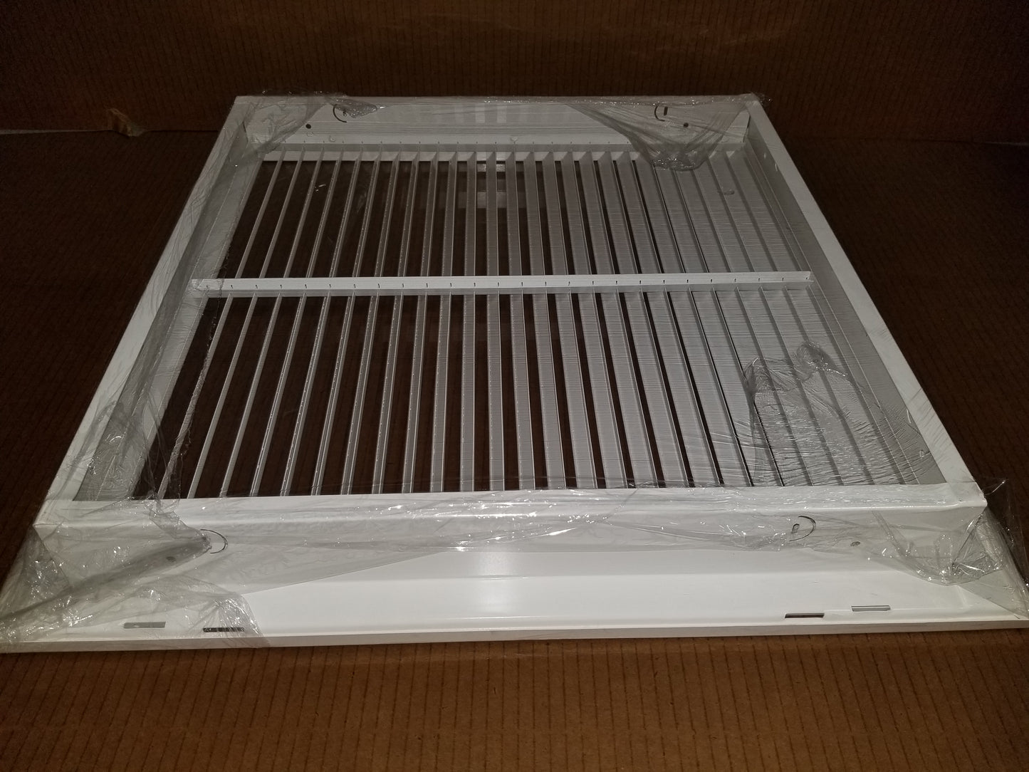 20" X 20" WHITE STEEL FIXED BAR HORIZONTAL FILTER GRILLE