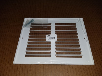 8" X 6" WHITE STEEL RETURN AIR GRILLE