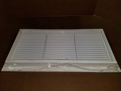 30" X 14" WHITE STEEL FIXED BAR HORIZONTAL FILTER GRILLE