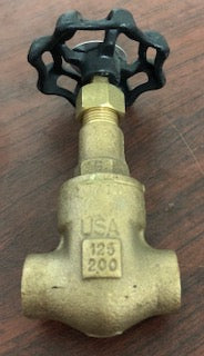 1/2" SWEAT BRONZE GATE VALVE/W OPERATING WHEEL