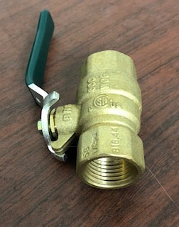 1/2" THREADED TWO-PIECE BRASS FULL PORT BALL VALVE/W OPERATING LEVER