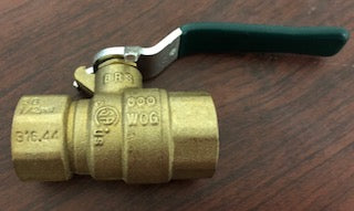 1/2" THREADED TWO-PIECE BRASS FULL PORT BALL VALVE/W OPERATING LEVER