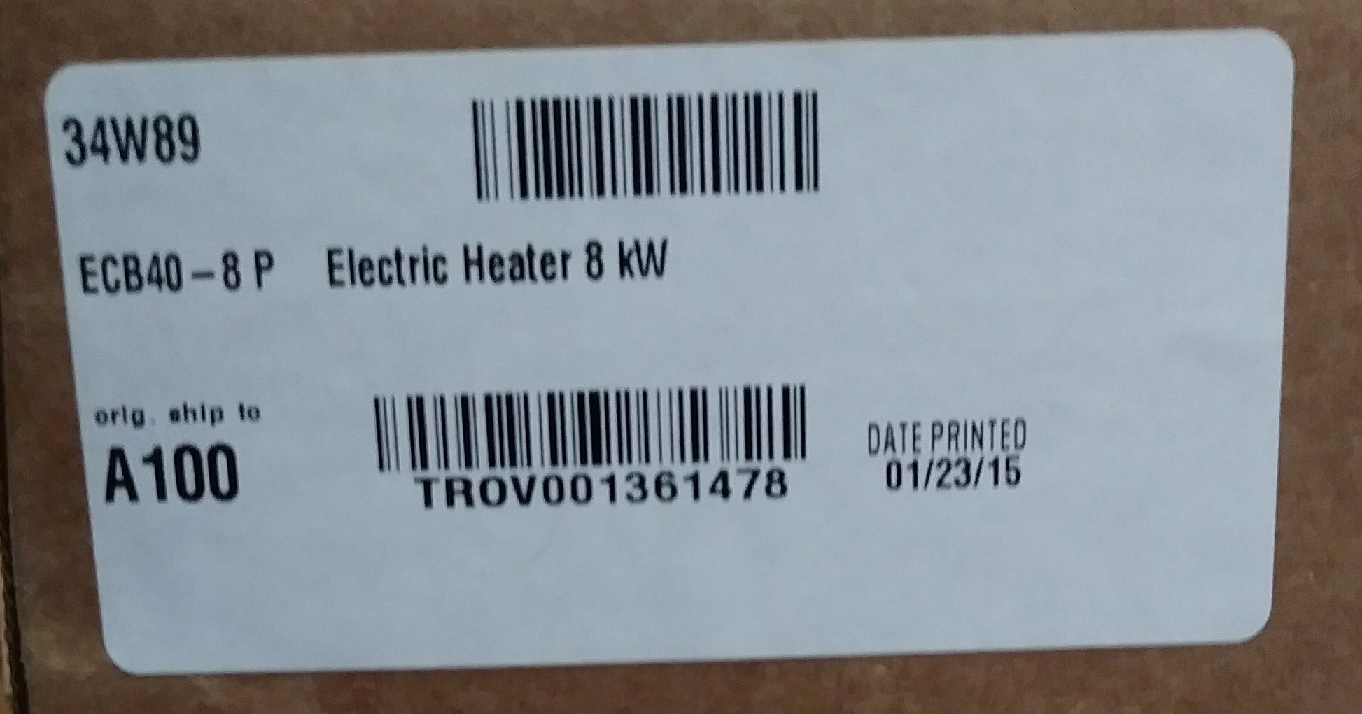 8/6 KW ELECTRIC HEAT KIT 208-240/60/1