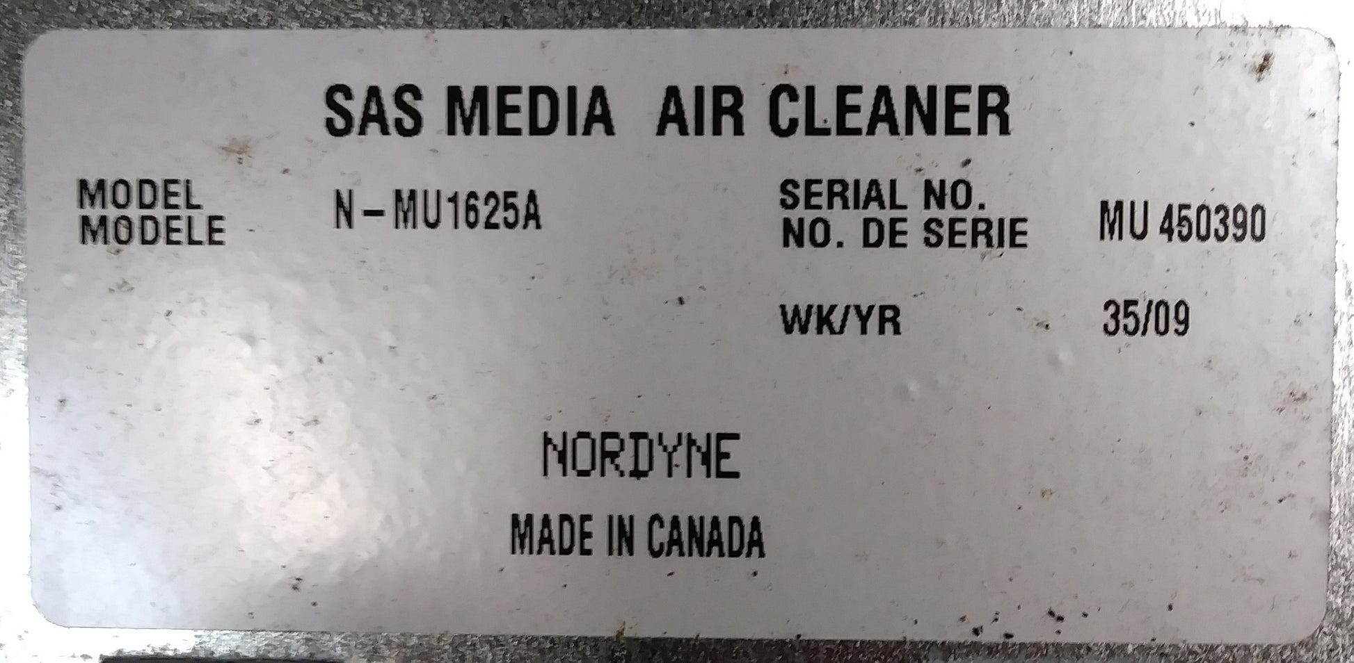 13-5/8" X 24-1/8" HIGH EFFICIENCY RETROFIT MEDIA AIR CLEANER FOR AIR HANDLER