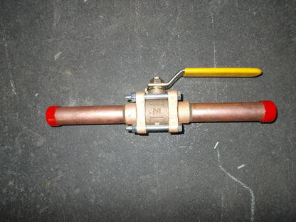 1" SWEAT BRONZE BALL VALVE W/EXTENDED TUBE ENDS