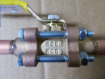 1/2" SWEAT BRONZE BALL VALVE W/EXTENDED TUBE ENDS OXYGEN CLEANED