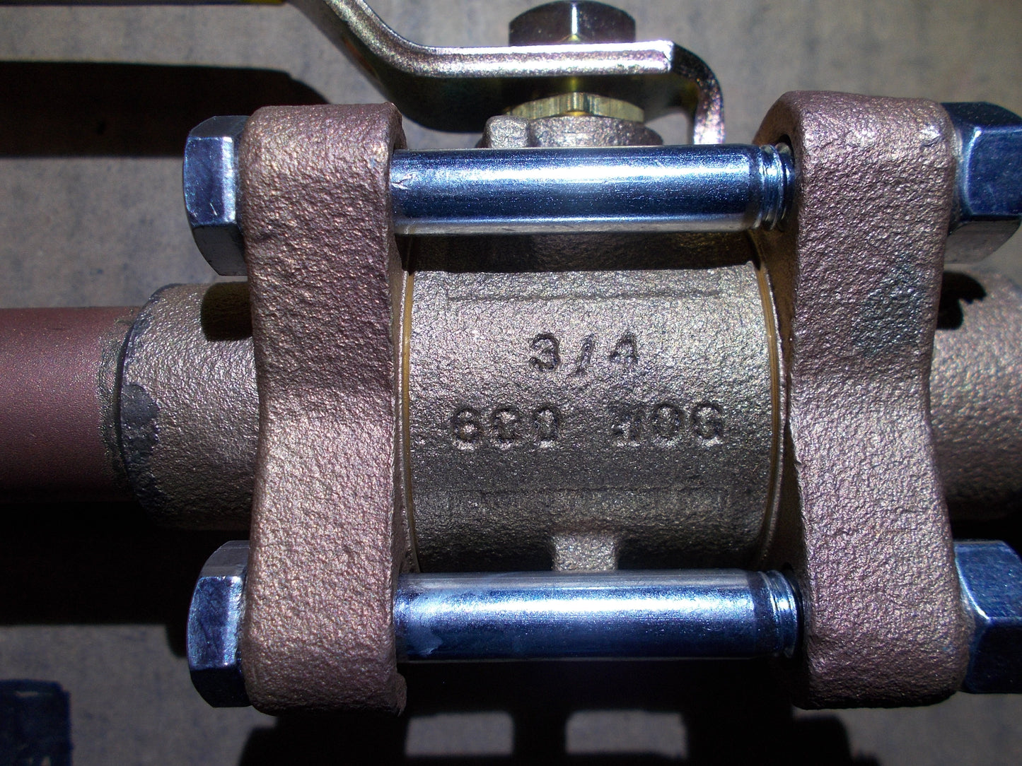 3/4" SWEAT BRONZE BALL VALVE W/EXTENDED TUBE ENDS OXYGEN CLEANED