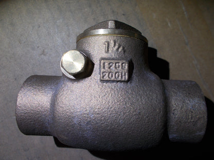 1 1/4" SWEAT BRONZE SWING CHECK VALVE