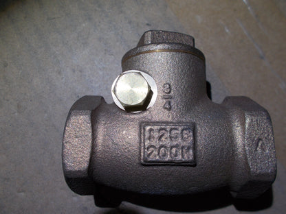 3/4" F.P.T. BRONZE IPS SWING CHECK VALVE 