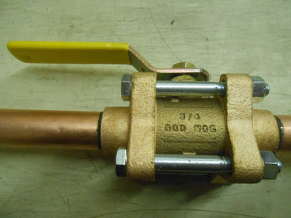 3/4" SWEAT BRONZE BALL VALVE W/EXTENDED TUBE ENDS