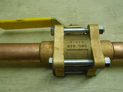 1-1/4" SWEAT BRONZE BALL VALVE W/EXTENDED TUBE ENDS