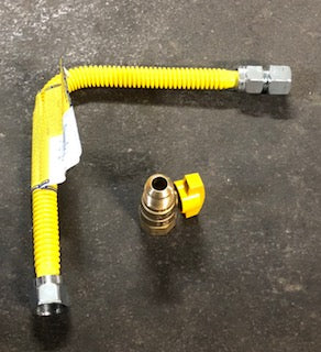 5/8"FPT X 18"LONG "ProCoat" CORRUGATED STAINLESS STEEL GAS APPLIANCE CONNECTOR/W 3/4"FPT BALL VALVE