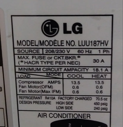 1-1/2 TON INVERTER TYPE SINGLE-ZONE OUTDOOR/4-WAY CEILING CASSETTE INDOOR MINI-SPLIT HEAT PUMP SYSTEM, 20 SEER 208-230/60/1 R-410A CFM:565