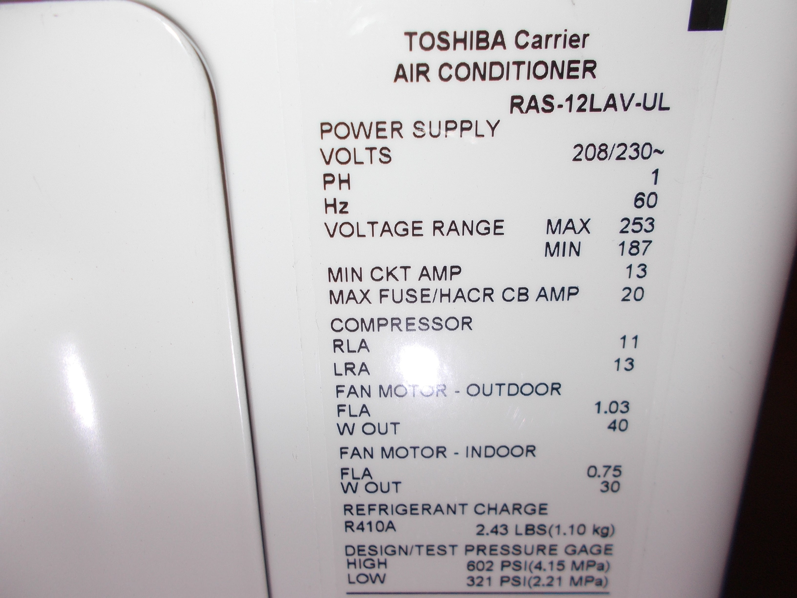 1 Ton Outdoor Mini-Split Air Conditioner Unit, 23 Seer 208-230/60