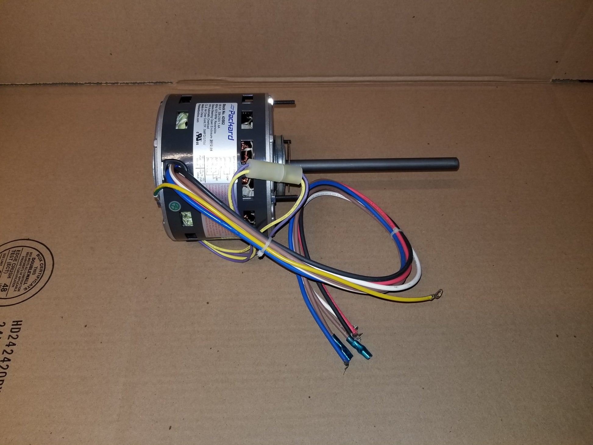 1/6HP DIRECT DRIVE BLOWER MOTOR, 208-230/60/1 RPM:1075/3-SPEED