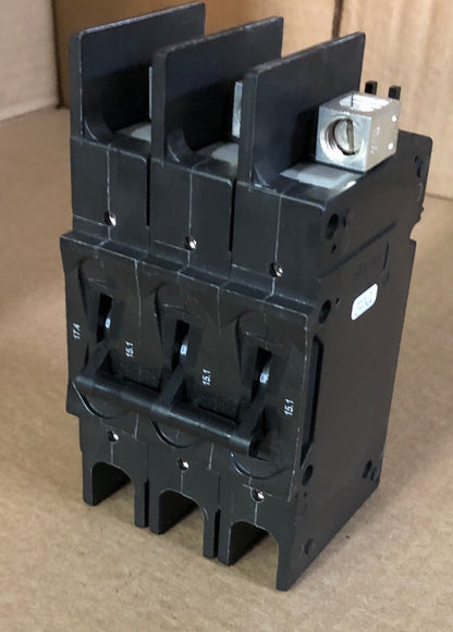 3 POLE 15.1 AMP "219 MULTI-POLE" SERIES HYDRAULIC MAGNETIC CIRCUIT BREAKER PROTECTOR/FOR MANUAL CONTROLLER APPLICATIONS, 600/60-50/1 OR 3