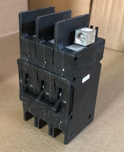 3 POLE 4.5 AMP "219 MULTI-POLE" SERIES HYDRAULIC MAGNETIC CIRCUIT BREAKER PROTECTOR/FOR MANUAL CONTROLLER APPLICATIONS, 600/60-50/1 OR 3