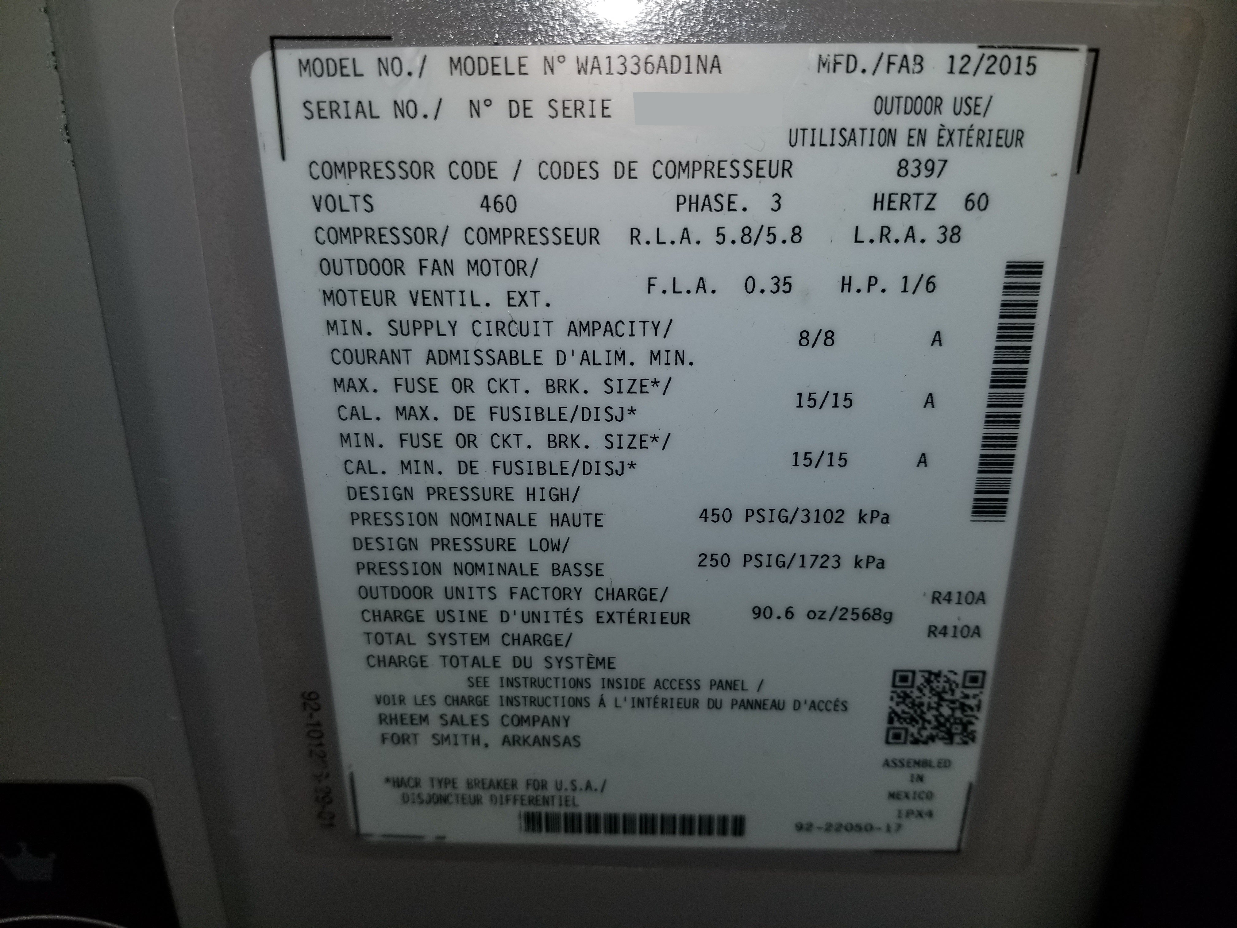 COMMERCIAL USE ONLY 3 Ton Split-System Air Conditioner, 13 SEER