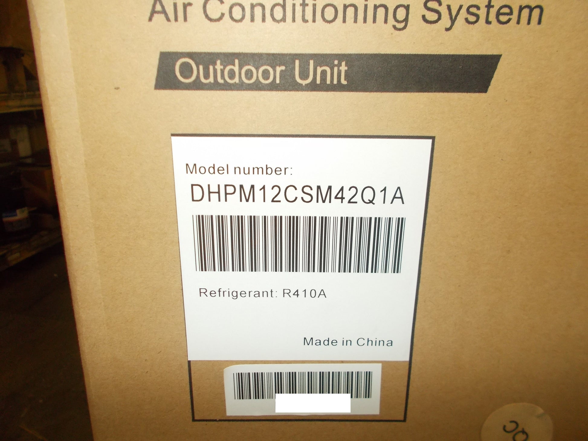 1 TON SINGLE ZONE OUTDOOR MINI-SPLIT HEAT PUMP UNIT, 20 SEER 208-230/60/1 R-410A