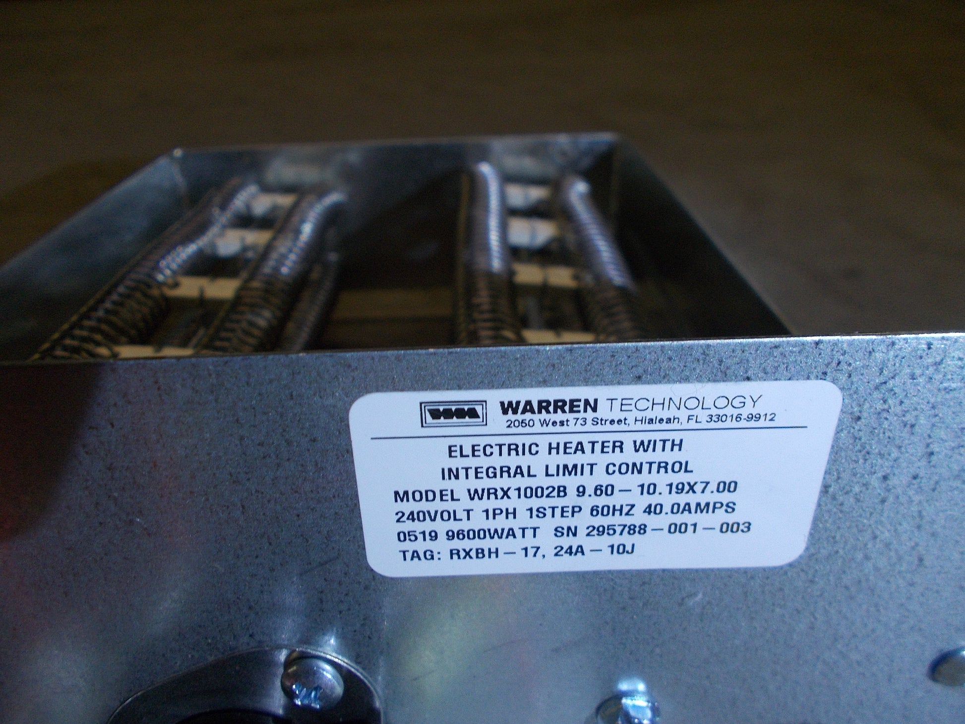 10 KW ELECTRIC HEAT KIT W/ 60 AMP CIRCUIT BREAKER  240/60/1