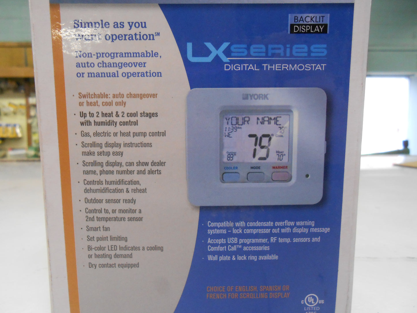 2 HEAT/2 COOL COMMERCIAL DIGITAL NON-PROGRAMMABLE THERMOSTAT , 24V