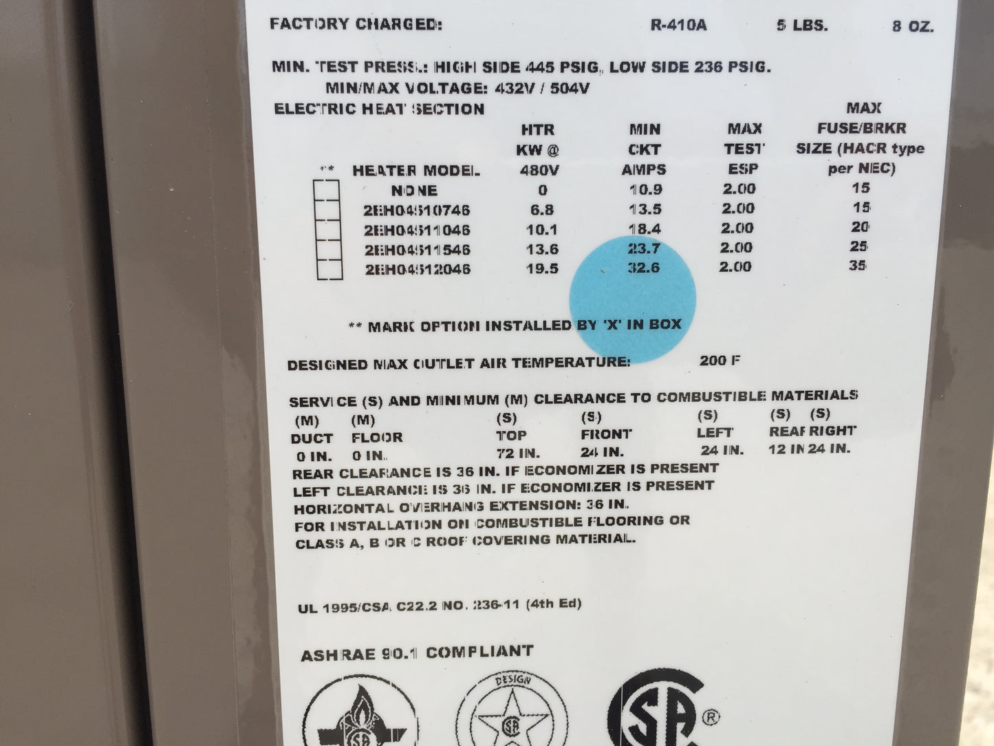 4 TON CONVERTIBLE PACKAGED AIR CONDITIONER UNIT, 13 SEER 460/60/3 R-410A