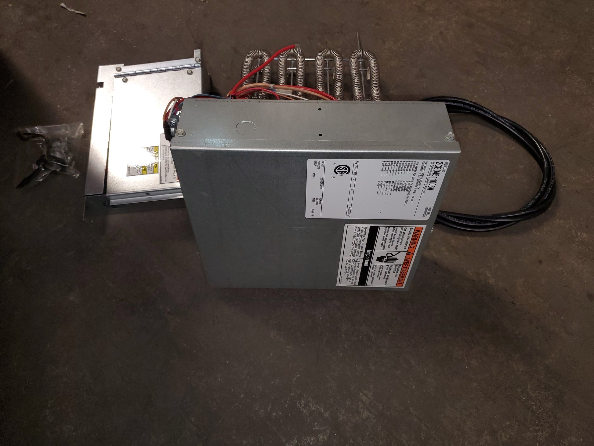 10 KW ELECTRIC HEAT KIT, 208-240/60/1 W/FUSES AND FUSE BOX