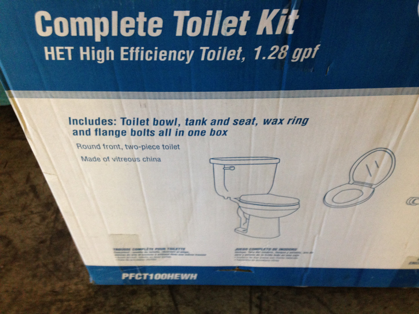 2 PIECE HIGH EFFICIENCY TOILET KIT 1.28 GPF