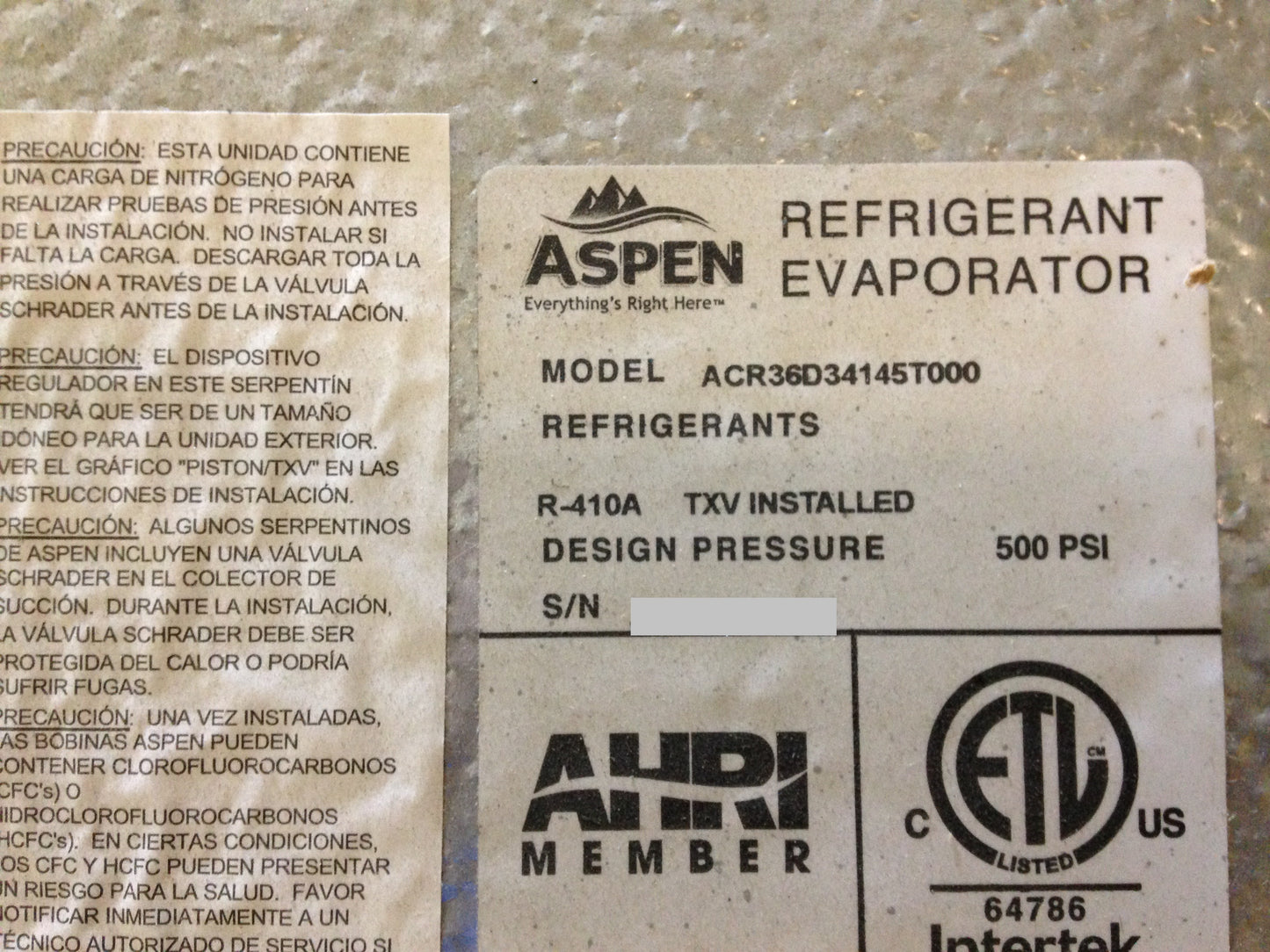 3 TON AC/HP HORIZONTAL CASED "A" COIL R-410A CFM:1200