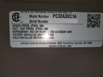 2-1/2 TON AC/HP UPFLOW HALF-CASED "A" COIL R-22 OR R-410A