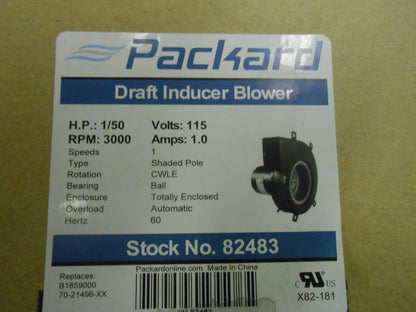 1/50 HP DRAFT INDUCER BLOWER 115/60/1