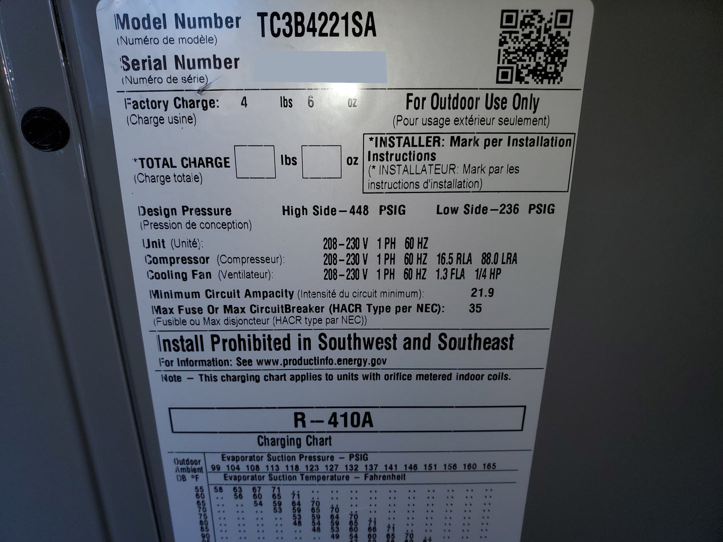 3-1/2 TON "LX" SERIES SPLIT-SYSTEM AIR CONDITIONER, 13 SEER 208-230/60/1 R-410A