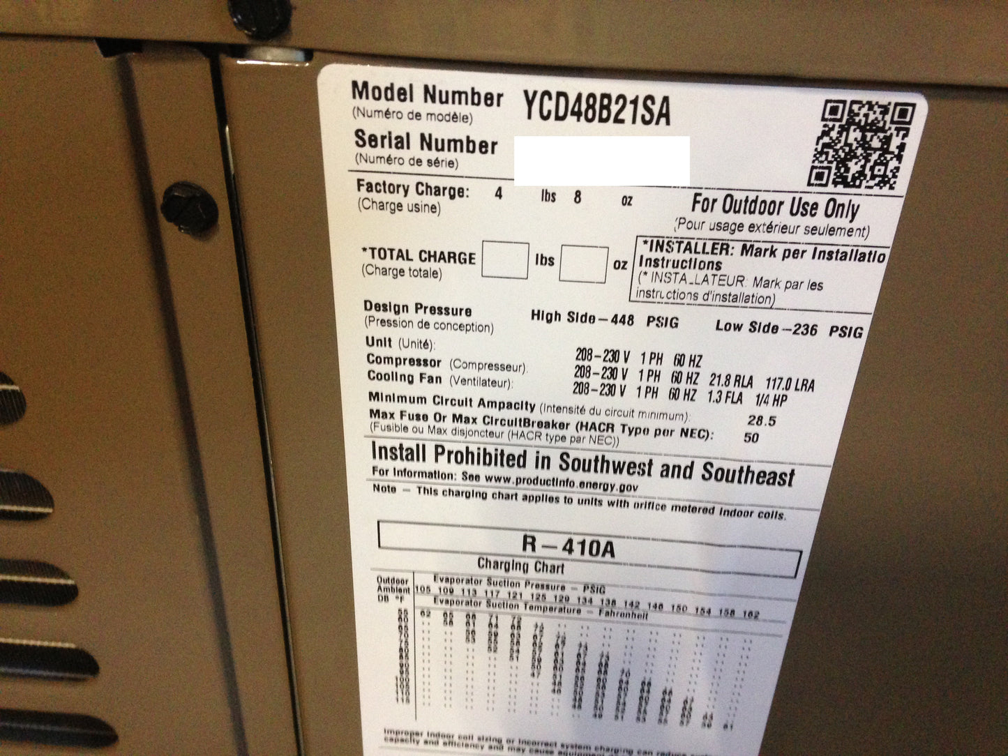 4 TON "LX" SERIES SPLIT-SYSTEM AIR CONDITIONER, 13 SEER 208-230/60/1 R-410A