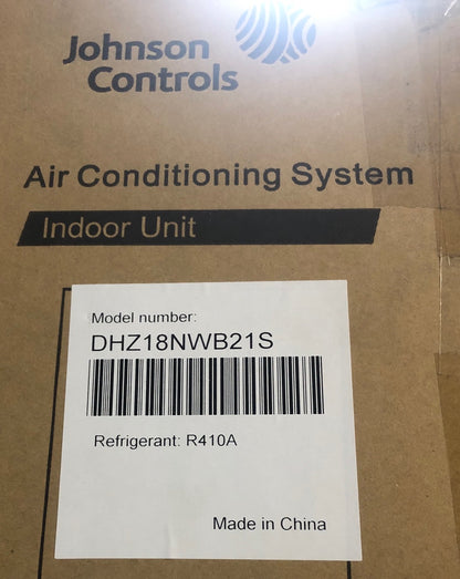 18,000 BTU SINGLE ZONE WALL MOUNTED INDOOR MINI SPLIT HEAT PUMP UNIT, 21 SEER 208-230/60/1 R-410A CFM:530