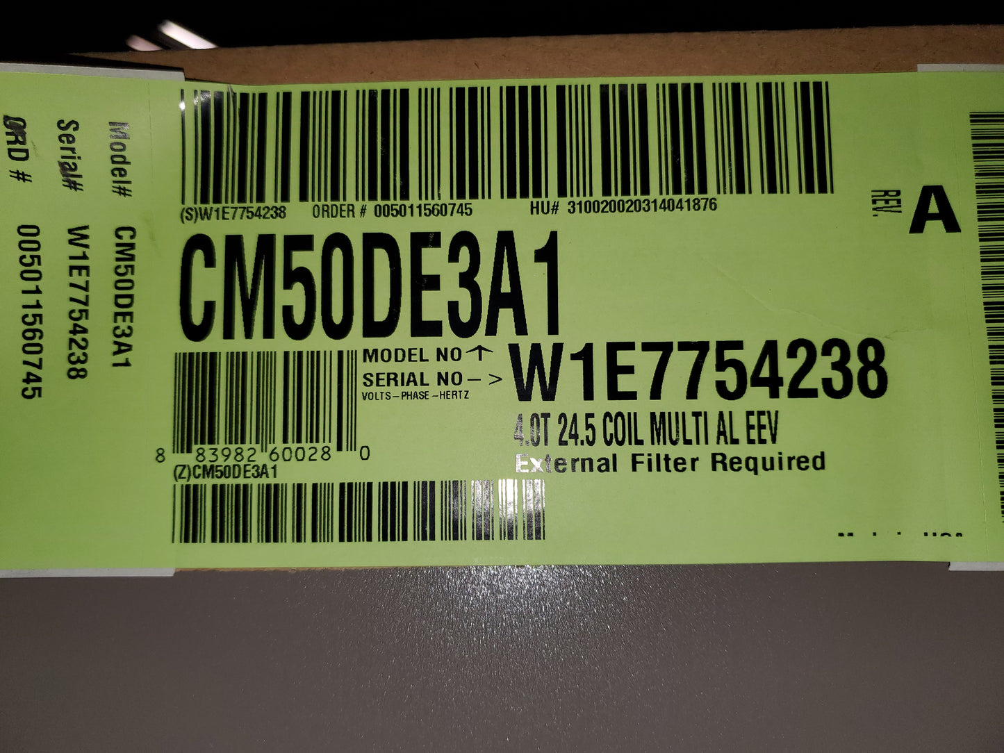 4 TON AC/HP "CM" SERIES MULTI-POSITION ALUMINUM CASED "A" COIL, R-410A CFM:1600