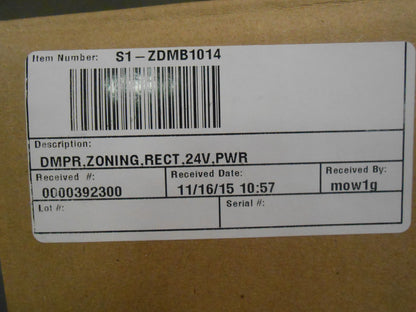 10" X 14" RECTANGULAR ZONING DAMPER, 24 VOLT